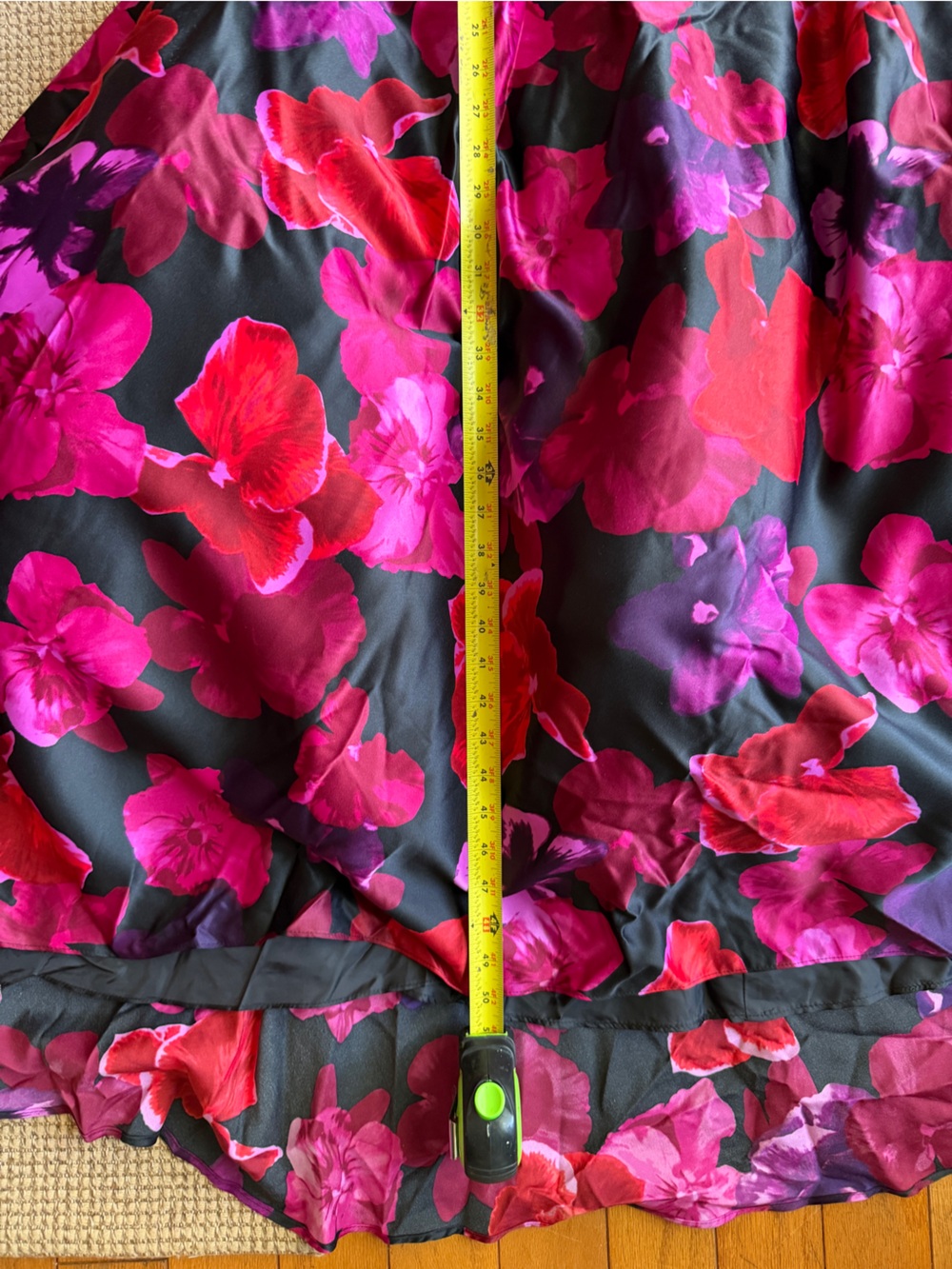 Betsy & Adam Floral Gown Size 12 Black Pink Plunging V Neck Full Skirt Dress - Picture 10 of 10